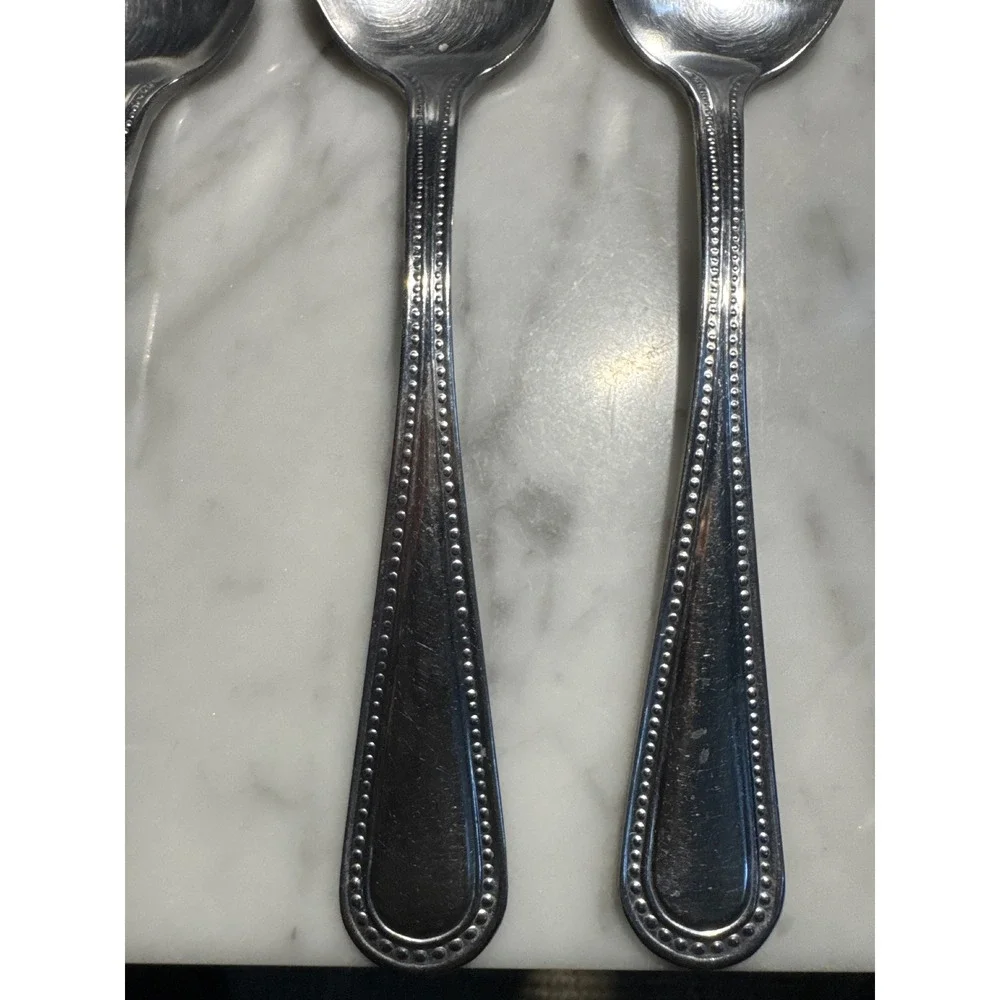 Smart & Final Stainless Steel Beaded Flatware Set 38pc Forks & Spoons Thailand